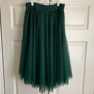Green tulle skirt
